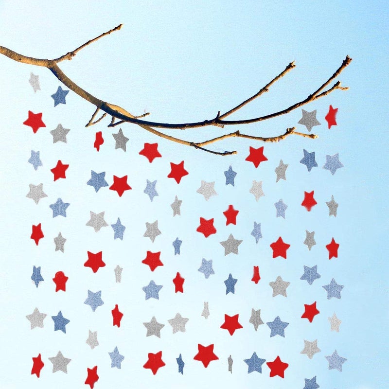 TTSAM 6 Pack Patriotic Star Streamers Garland Red White Blue Bunting Banner Paper Hanging Decorations for 4th of July American Independence Day Labor Day Holiday Memorial Day Party Supplies (50 Feet) - Image 3